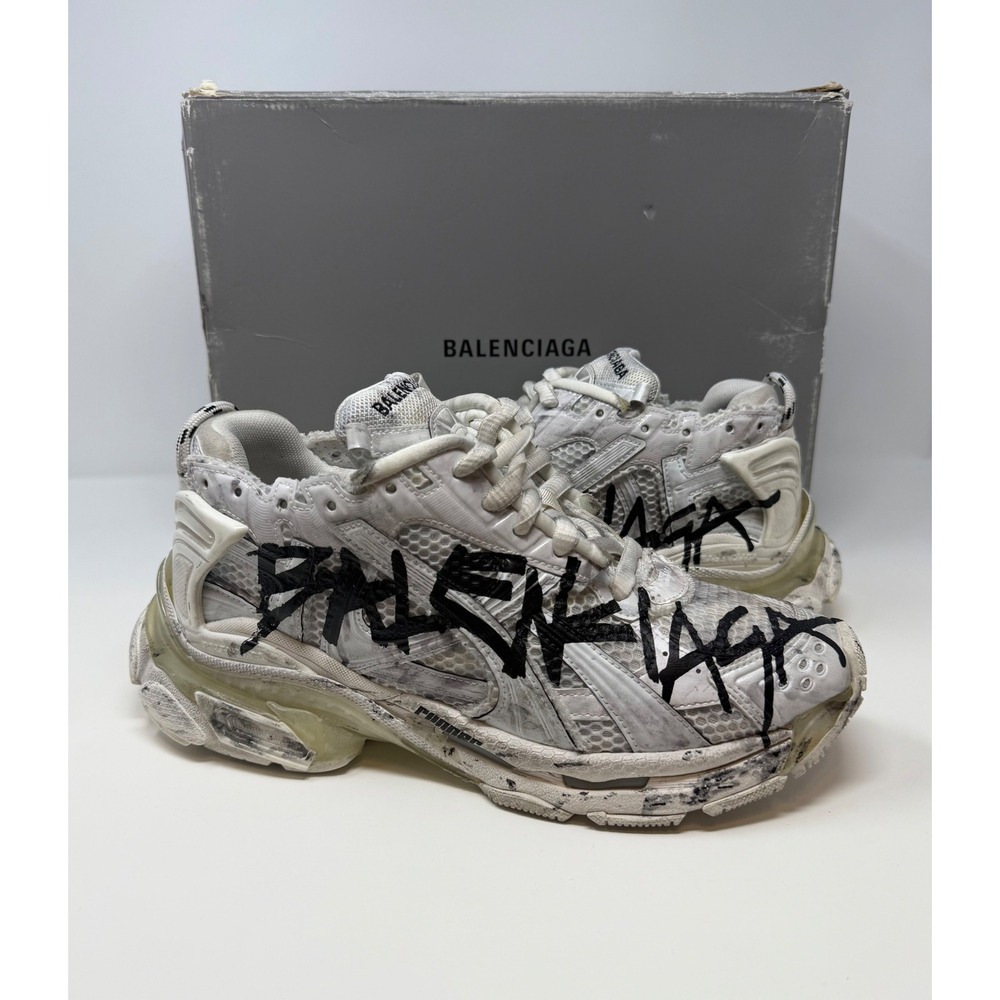Balenciaga Runner Graffiti Sneaker White Size 7 US 40 EU
